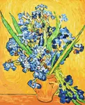 Malování podle čísel 40×50 cm – kreativní sada pro dospělé i děti  Kosatce ve váze. Van Gogh 