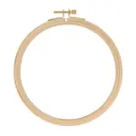 Dřevěný bukový vyšívací kroužek se zlatým šroubováním DMC 15.5cm
