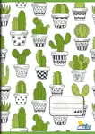 Sešit č. 445 - A4, 40 listů, čtverečkovaný kaktus/art
