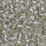 Preciosa rokajl 8/0 – průhledná se stříbrným průtahem (78102), 10 g