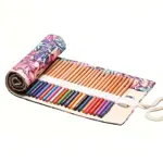 Rolovací textilní penál Javorový list – 24 přihrádek