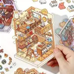 Meow Shop – Kreativní antistresové vylepovačky (5 scén + 5 archů PET samolepek)