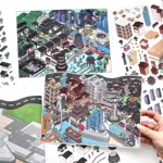 Kreativní antistresové vylepovačky – rumbox | 1 scéna + 3 PET samolepky (18 × 29.5 cm) city 2