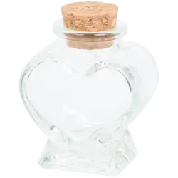 Skleněná nádoba s korkem srdce