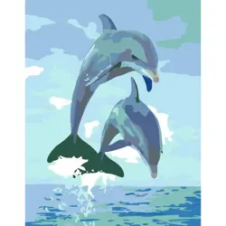 Malování podle čísel Rosa – 373 delfíni