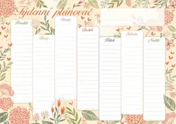 Týdenní plánovač Květiny