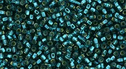TOHO Square Hole Round 15/0 : Silver-Lined Teal TR-15S-27BD 