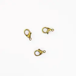 Karabinka - starozlatá - 12 x 6 mm