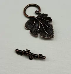 Americké zapínání ze zinkové slitiny - list - 22 x 37,5 mm Bronz