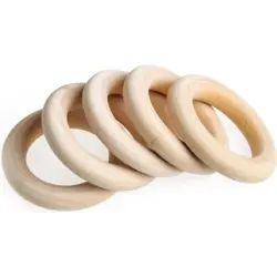 Dřevěný kroužek 30 mm – přírodní nelakovaný