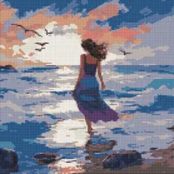 Diamantová mozaika 40×40 cm – kreativní sada s třpytivými kamínky  Krásný prvek