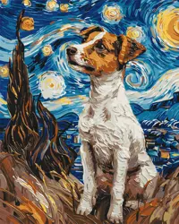 Malování podle čísel 40×50 cm – kreativní sada pro dospělé i děti  Okouzlující jack russell 