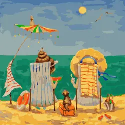 Malování podle čísel 40×40 cm – kreativní sada pro začátečníky i pokročilé  V lehátkách