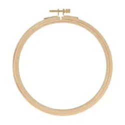 Dřevěný bukový vyšívací kroužek se zlatým šroubováním DMC 15.5cm