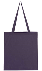 Bavlněná taška s dlouhým uchem fialová tmavá / purple 38x42cm