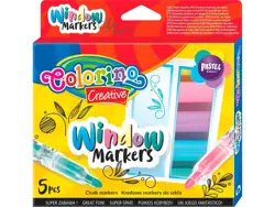 Colorino Window sada křídových fixů na sklo 5 set