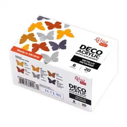 Sada akrylových Deco barev Rosa 6x20ml metalické 