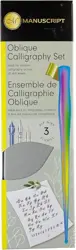Kaligrafická sada Manuscript Oblique Calligraphy Set s duhovou násadkou