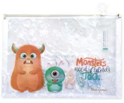 Obálka plastová se zipem A4 MONSTERS