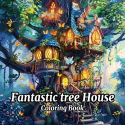 omalovanka pro dospělé fantastic tree house