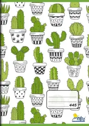 Sešit č. 445 - A4, 40 listů, čtverečkovaný kaktus/art