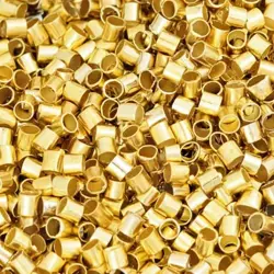 Zamačkávací rokajl váleček zlato 2mm 15 kusů