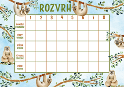 Rozvrh hodin A5 Lenochodi