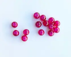 Korálek práskaný kulička 8mm magenta