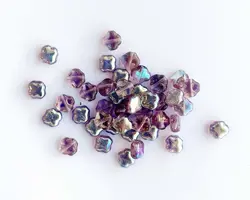 Korálek mačkaný KŘÍŽEK 7mm vínová AB