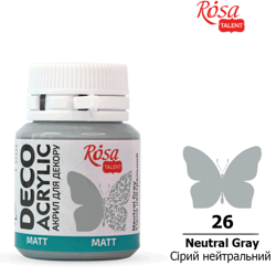 Akrylová barva Rosa Decor 20 ml – 26 neutral grey