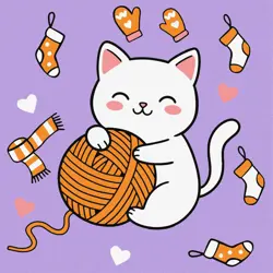 Malování podle čísel 25×25 cm – dětské motivy  Kočka a míček