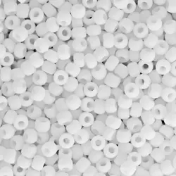 Rokajlové korálky - Round 11/0 : Opaque-Frosted White TR-11-41F