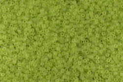 Rokajlové korálky - Round 15/0 : Transparent-Frosted Lime Green TR-15-4F