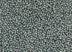 Rokajlové korálky Toho - Round 15/0 : PermaFinish - Galvanized Blue Slate TR-15-PF565