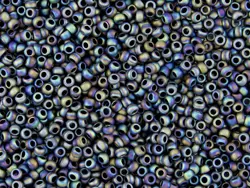 Rokajlové korálky Toho  - Round 15/0 : Opaque-Frosted-Rainbow Iris TR-15-86F