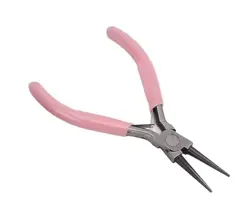 Kulaté kleště s růžovou rukojetí 12,5 cm