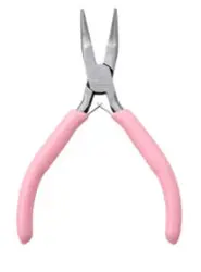 Ploché kleště zahnuté růžová 12,5 cm
