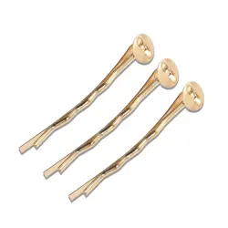 Sponky do vlasů s plochým kolečkem 4,4 cm Zlatá