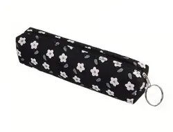 Květinové pouzdro na zip – etue s kroužkem, 18 cm černá