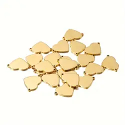 Nerezový přívěsek ve tvaru srdce – 18×12,8 mm Zlatá 