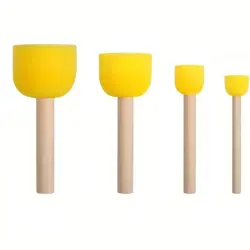 Sada houbičkových štětců s dřevěnou rukojetí 4ks