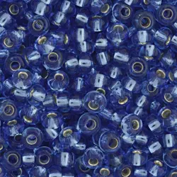 Preciosa rokajl 8/0 – modrý se stříbrným průtahem (37030), 10 g