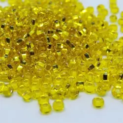 Preciosa rokajl 10/0 – žlutý se stříbrným průtahem (87010), 10 g