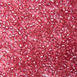 Preciosa rokajl 10/0 – růžový se stříbrným průtahem (08298), 10 g