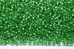 Preciosa rokajl 10/0 – zelený se stříbrným průtahem (08256), 10 g