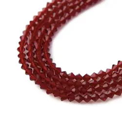 Skleněná broušená sluníčka (cínovky) – Garnet 4 mm, 20 ks