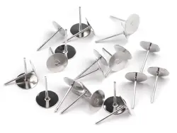 Náušnicová puzeta s ploškou 3 mm – balení 6 ks