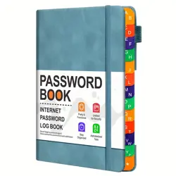Blok na hesla Password Book s abecedním indexem – modrý