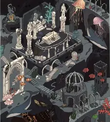 Sada samolepek – Podmořské ruiny (2 archy + 1 scéna, 170 × 200 mm)