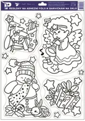 Vánoční předlohy k vybarvení na sklo – 38 × 30 cm №1